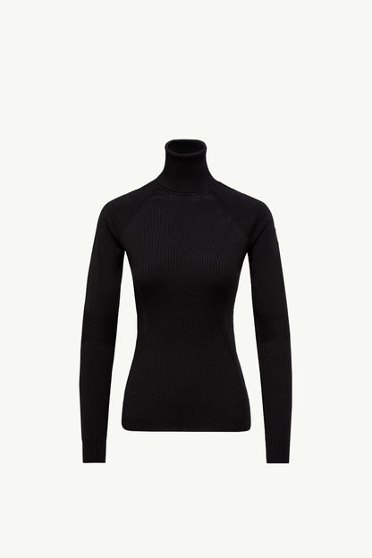Moncler Wool Blend Turtleneck Sweater Black Black