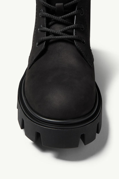 Moncler Peak City Nubuck & Suede Ankle Boots Black