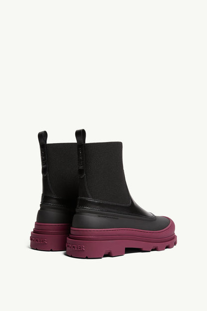 Moncler Vera Edge Leather Ankle Boots Black