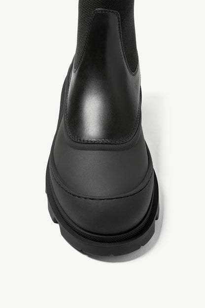 Moncler Vera Edge Leather Ankle Boots Black