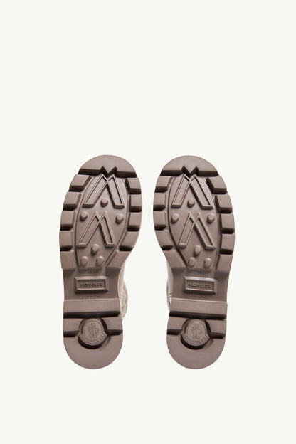 Moncler Kickstream High Rain Boots Grey   Beige