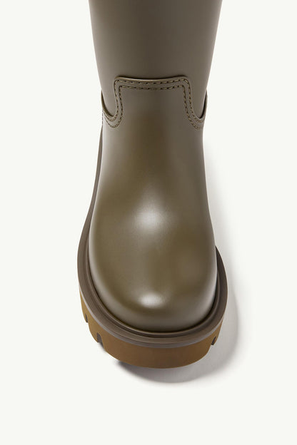 Moncler Kickstream High Rain Boots Olive Green