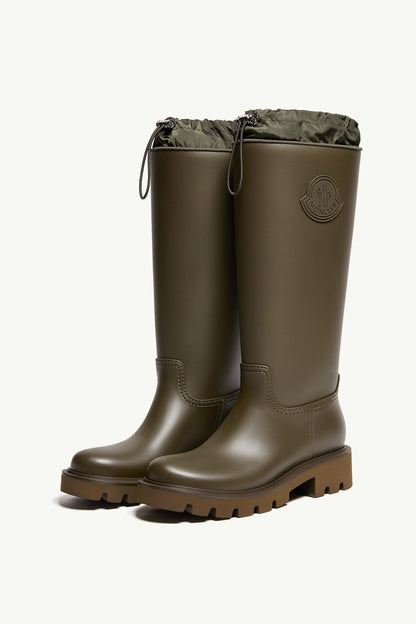 Moncler Kickstream High Rain Boots Olive Green