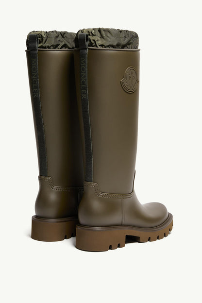 Moncler Kickstream High Rain Boots Olive Green