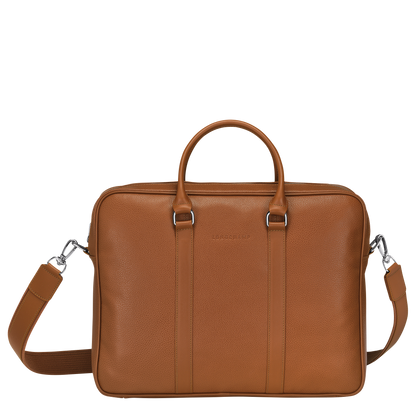 Longchamp Le Foulonné M Briefcase Caramel