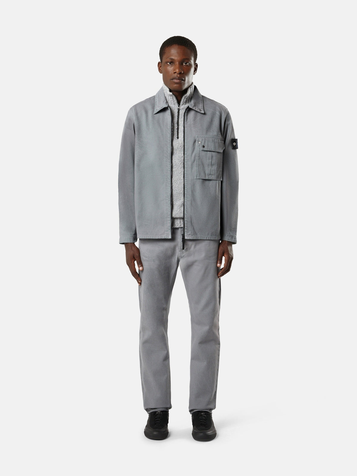 Stone Island Comfort-Fit Zip-Up Overshirt With Reflective Lamination 1200002