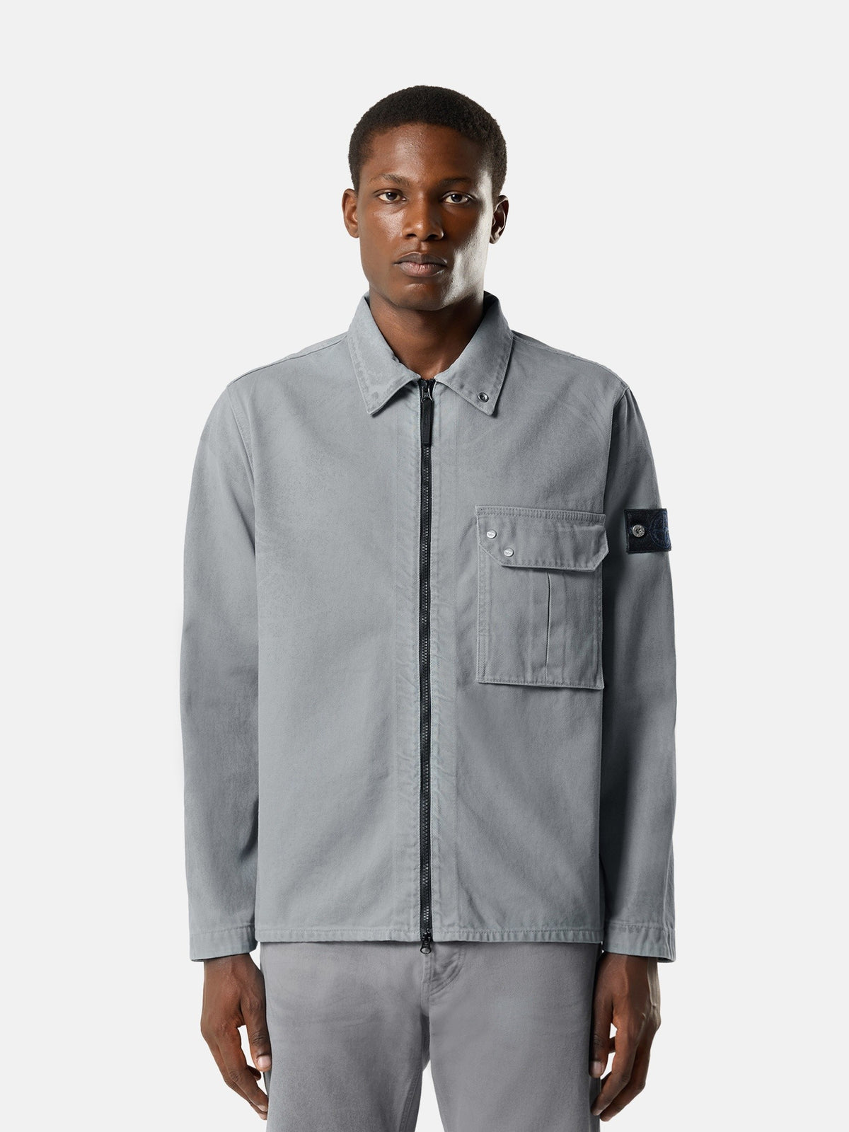 Stone Island Comfort-Fit Zip-Up Overshirt With Reflective Lamination 1200002