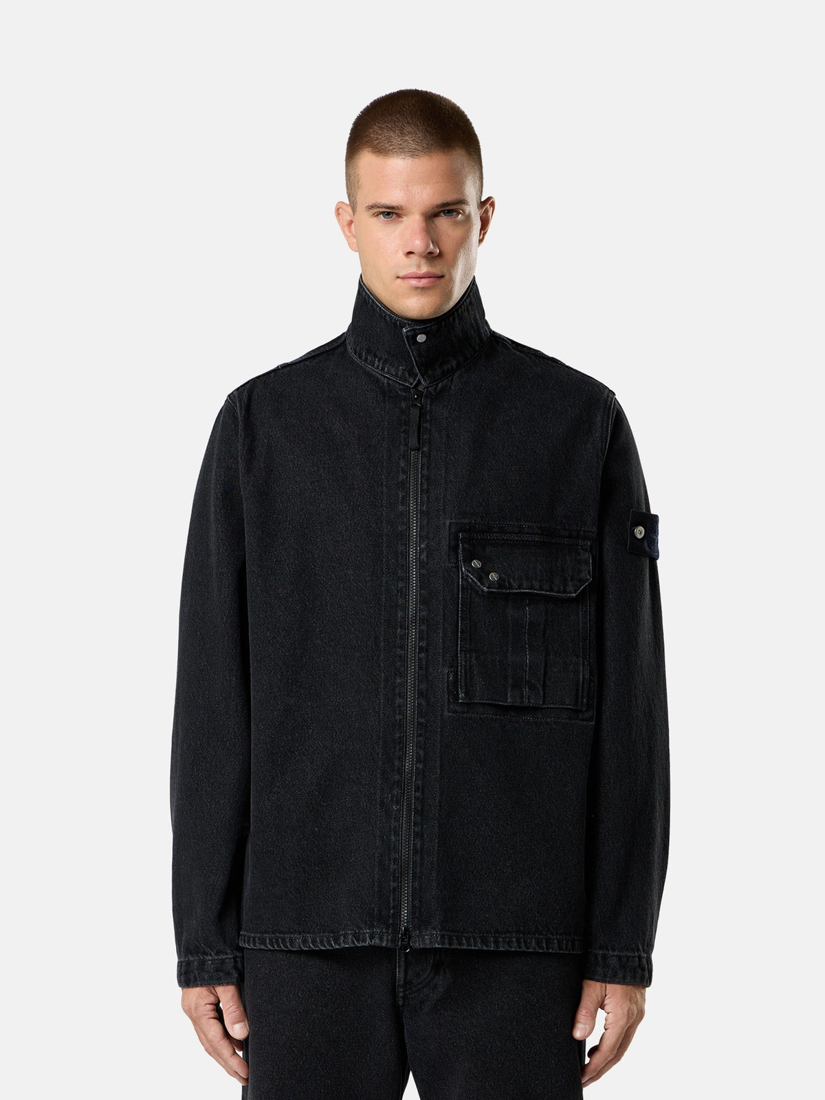 Stone Island Comfort-Fit Zip-Up Overshirt With Chest Pocket 1200002