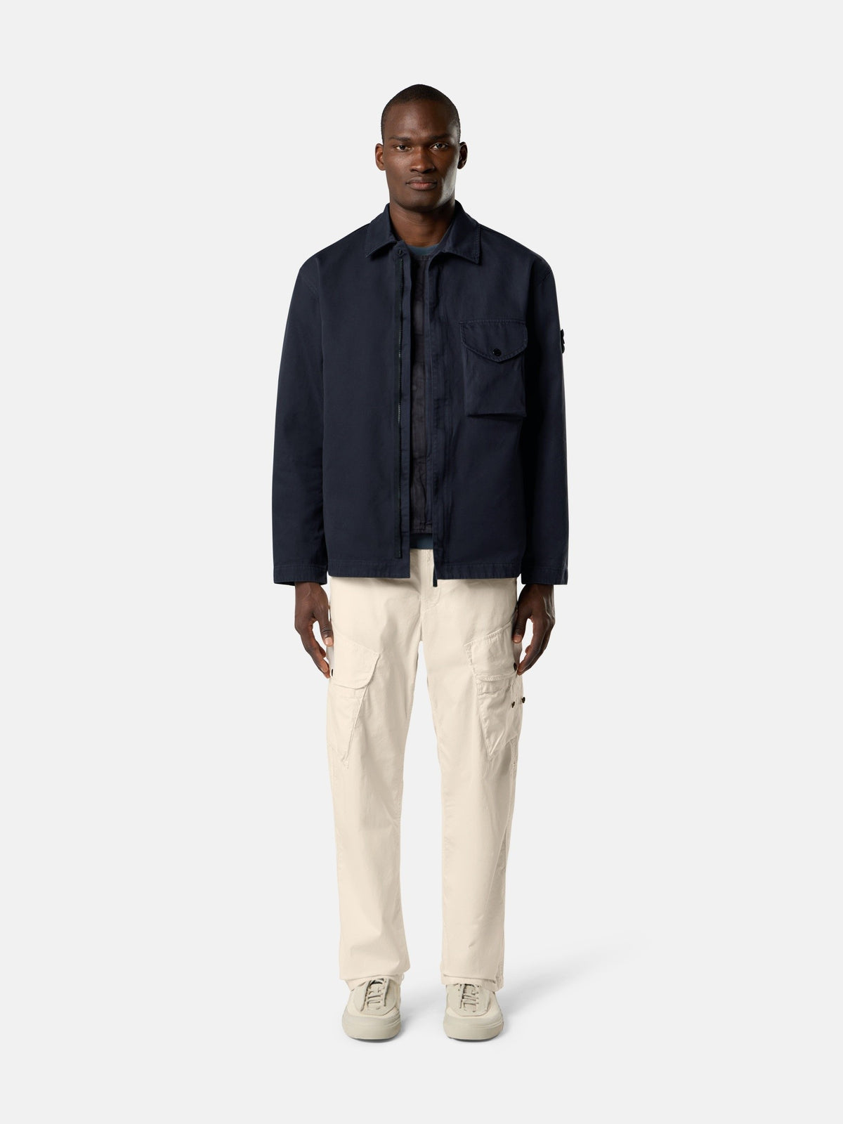 Stone Island Comfort-Fit Zip-Up Overshirt with Chest Pocket 1200001