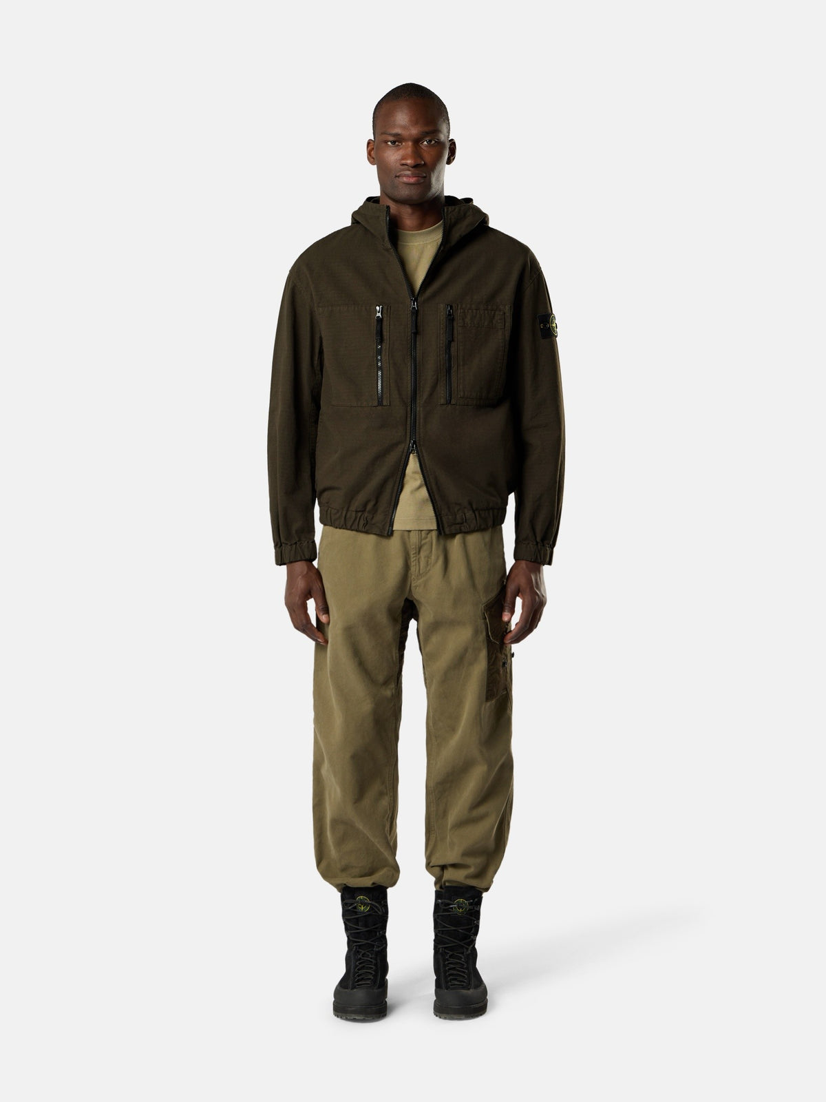 Stone Island Comfort-Fit Hooded Overshirt with Zip Pockets 1200011