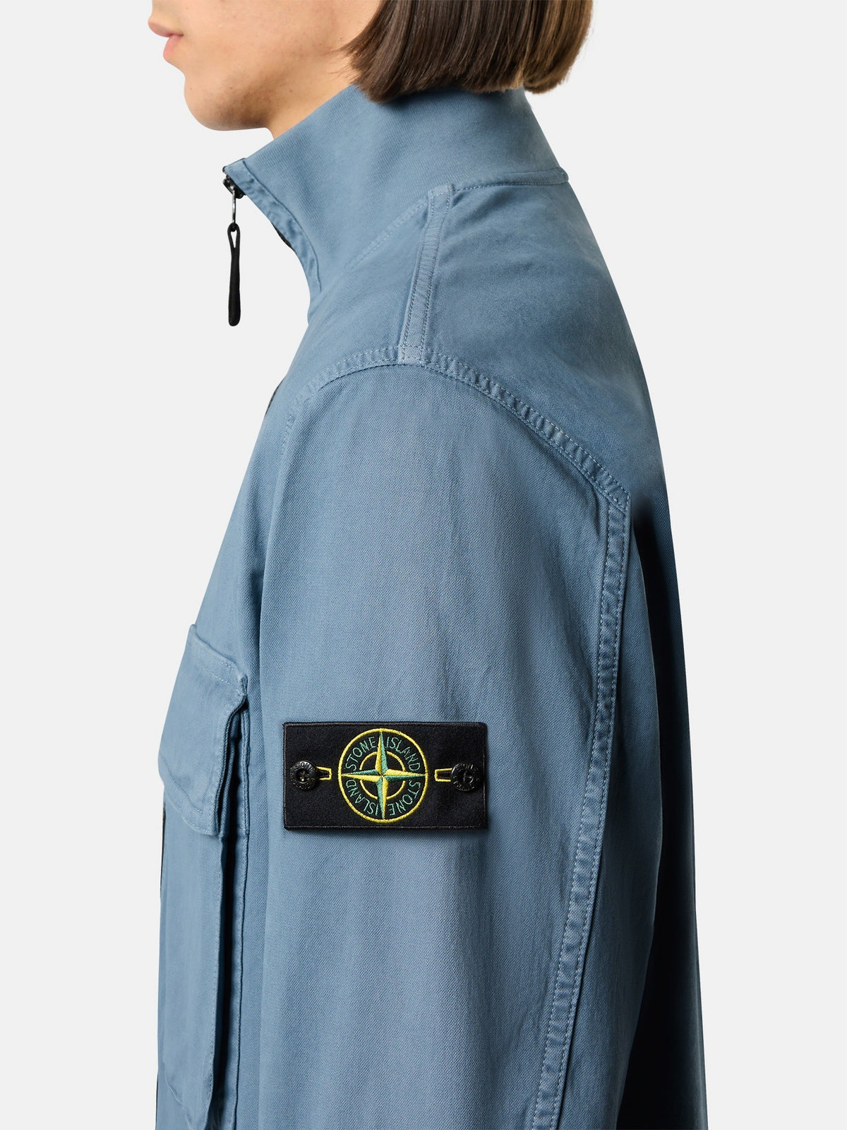 Stone Island Comfort-Fit Zip-Up Overshirt with Stand Collar 1200024