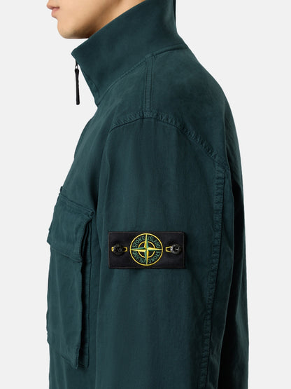 Stone Island Comfort-Fit Zip-Up Overshirt with Stand Collar 1200024