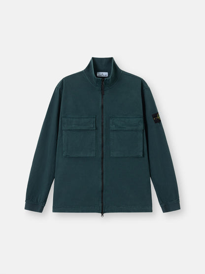 Stone Island Comfort-Fit Zip-Up Overshirt with Stand Collar 1200024