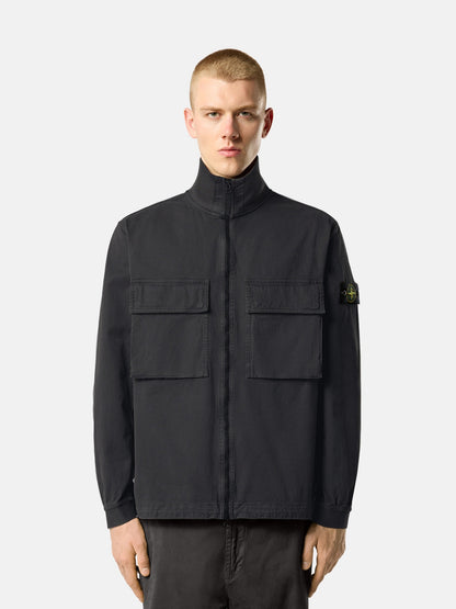 Stone Island Comfort-Fit Zip-Up Overshirt with Stand Collar 1200024