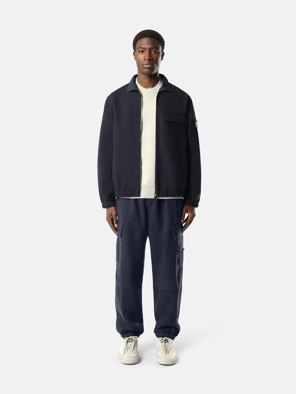 Stone Island Comfort-Fit Zip-Up Overshirt with Elasticated Cuffs 1200033