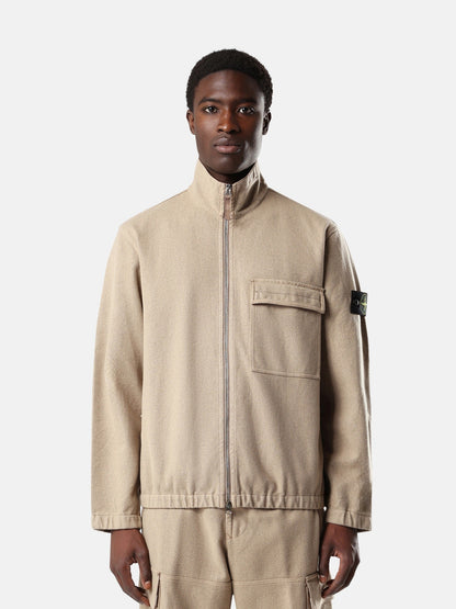 Stone Island Comfort-Fit Zip-Up Overshirt with Elasticated Cuffs 1200033