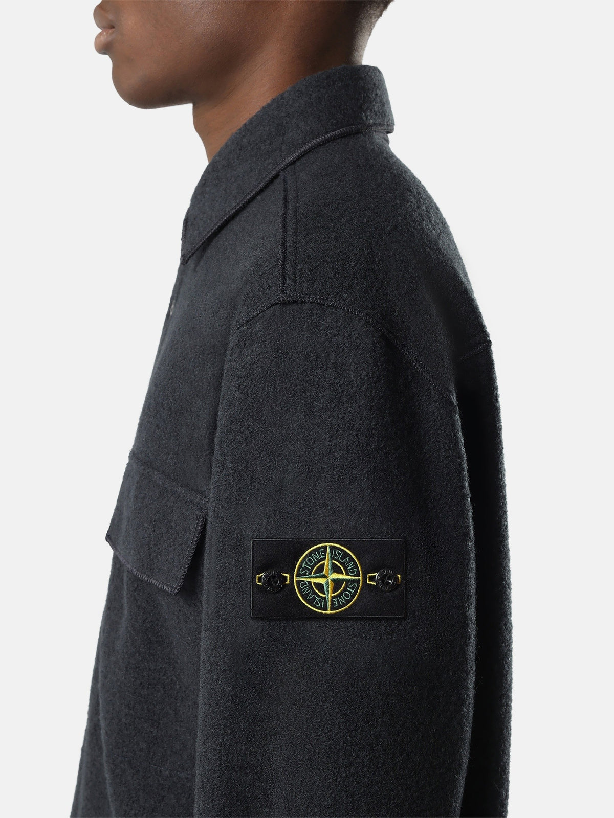 Stone Island Comfort-Fit Snap-Front Overshirt with Chest Pocket 1200034