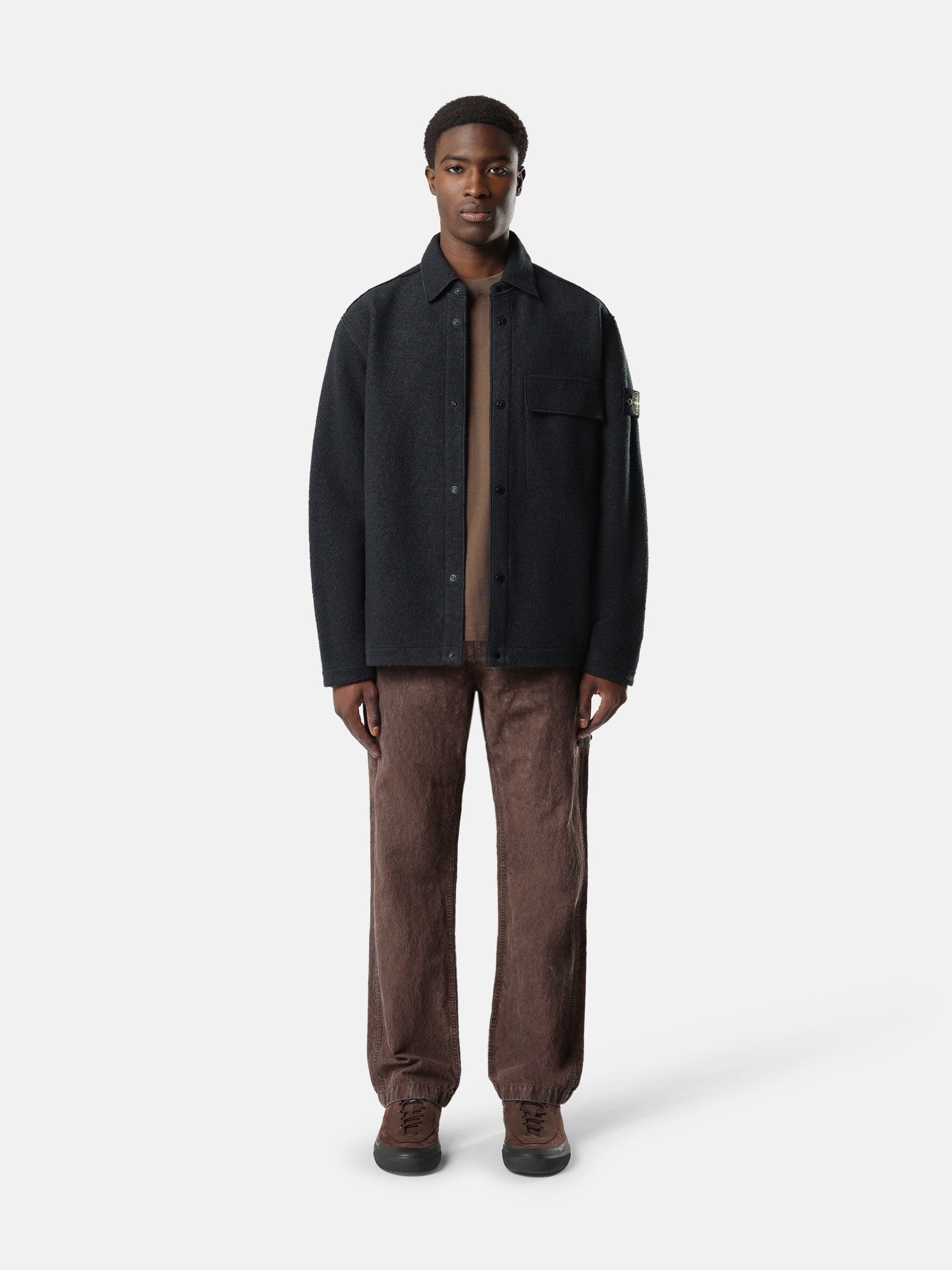 Stone Island Comfort-Fit Snap-Front Overshirt with Chest Pocket 1200034