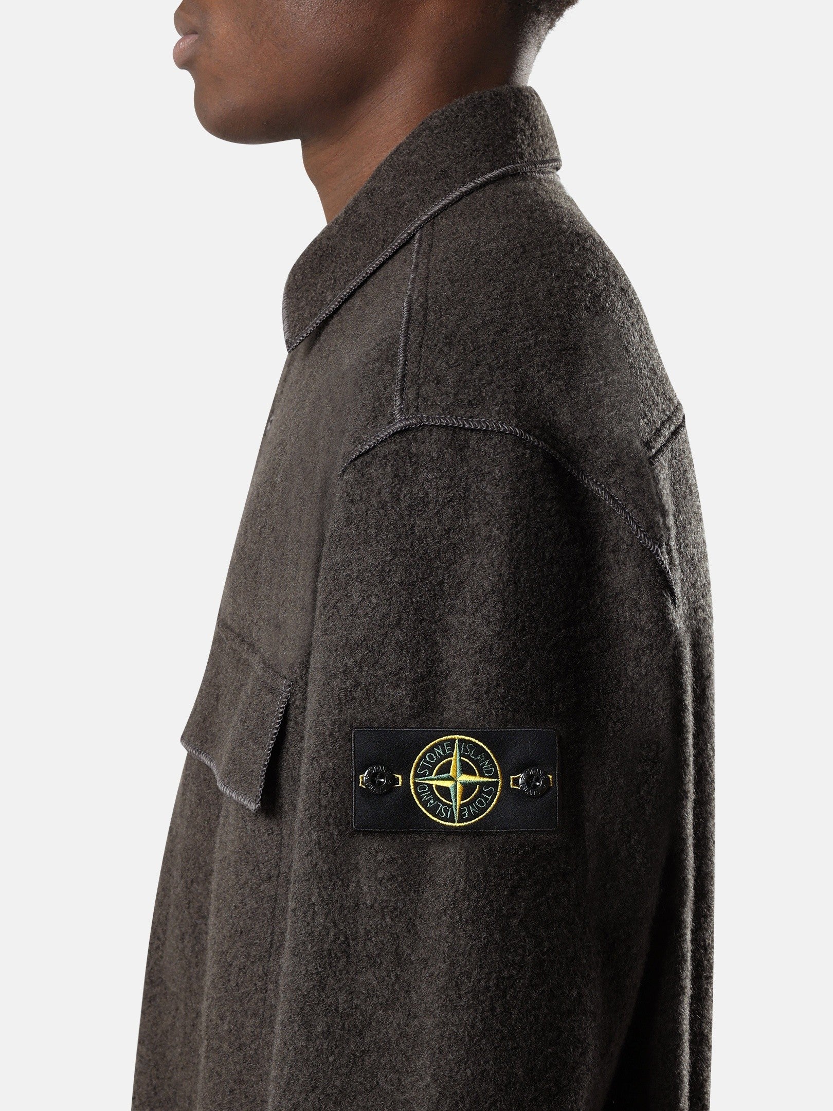 Stone Island Comfort-Fit Snap-Front Overshirt with Chest Pocket 1200034