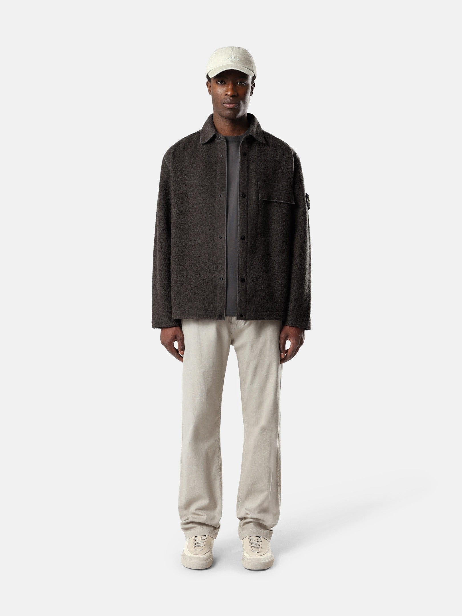 Stone Island Comfort-Fit Snap-Front Overshirt with Chest Pocket 1200034