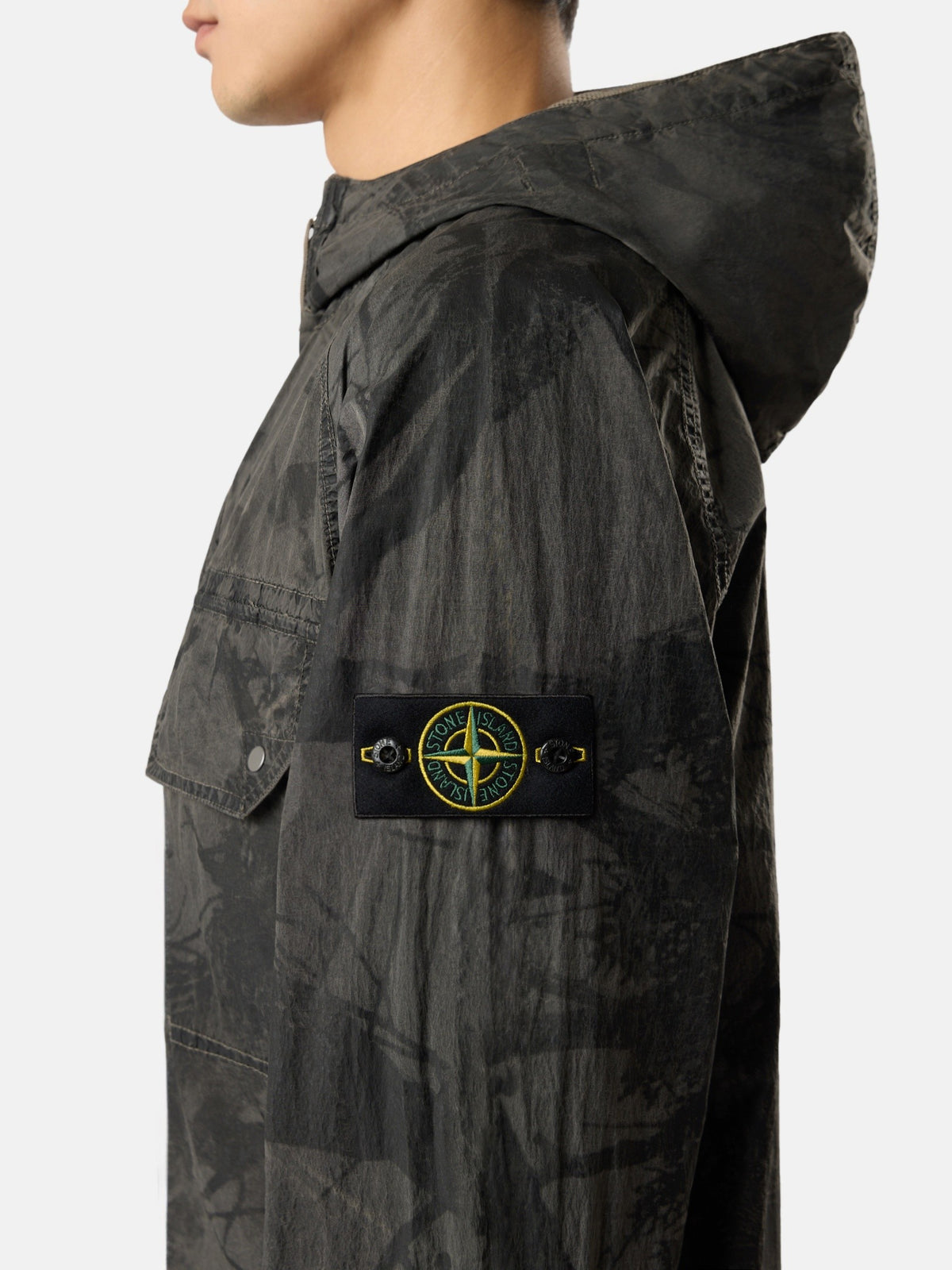Stone Island Comfort-Fit Hooded Zip-Up Overshirt With Wind Resistance 1200038