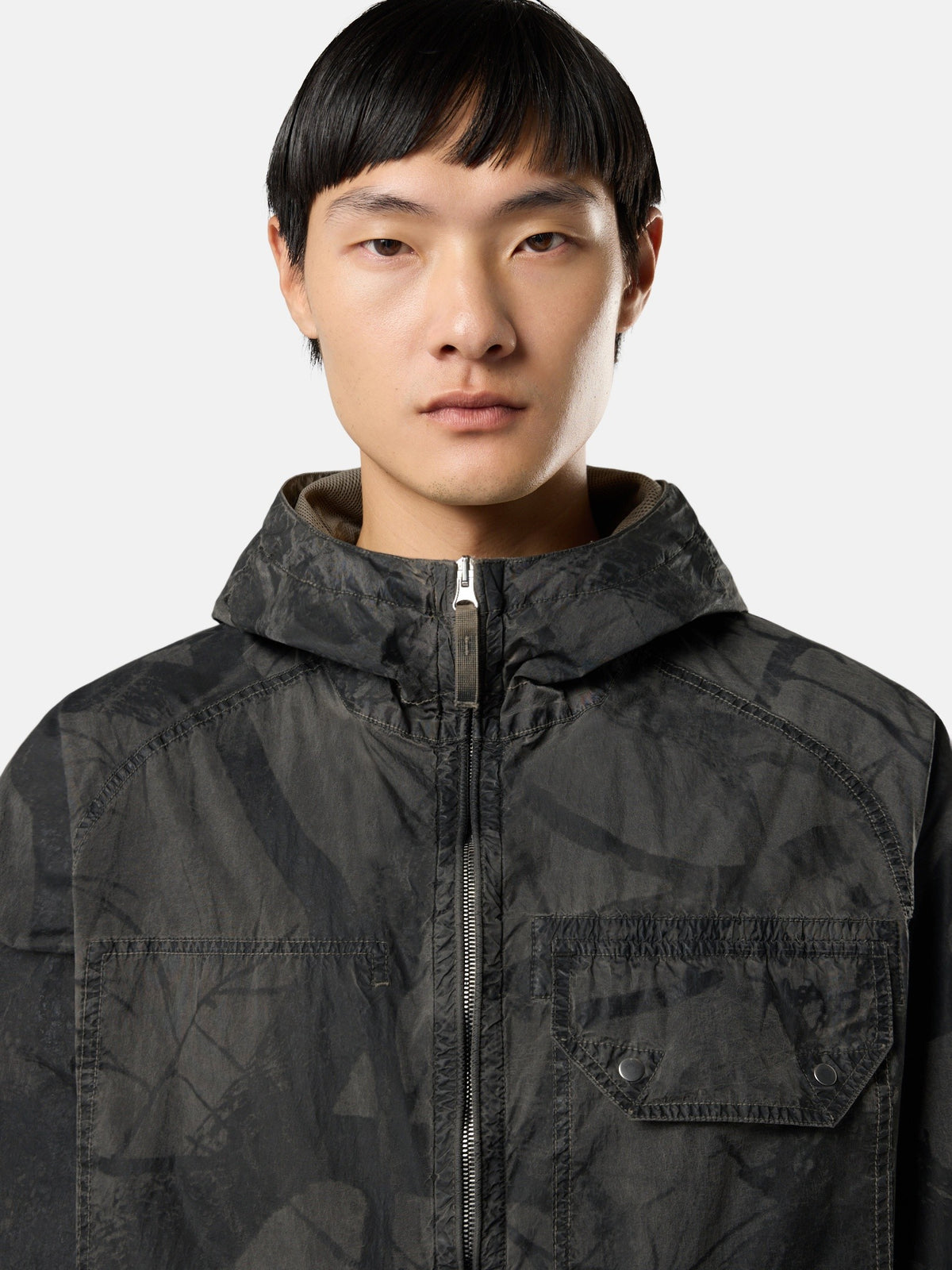 Stone Island Comfort-Fit Hooded Zip-Up Overshirt With Wind Resistance 1200038