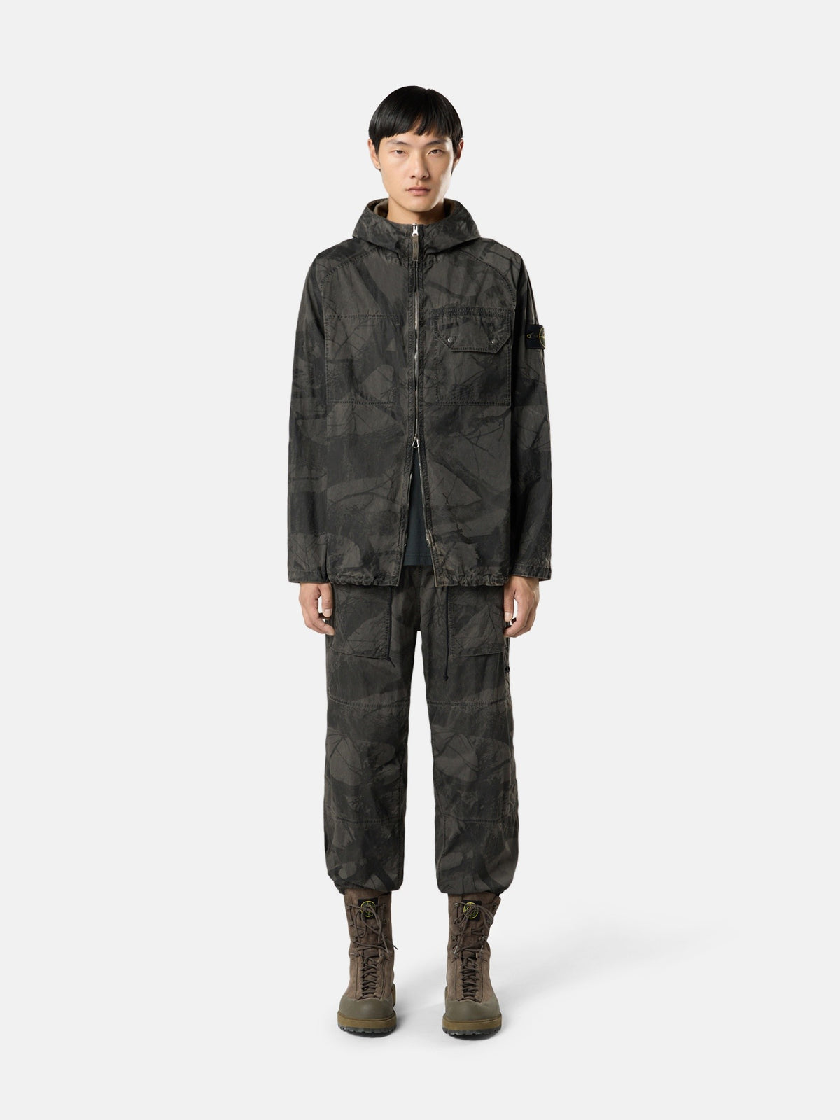 Stone Island Comfort-Fit Hooded Zip-Up Overshirt With Wind Resistance 1200038