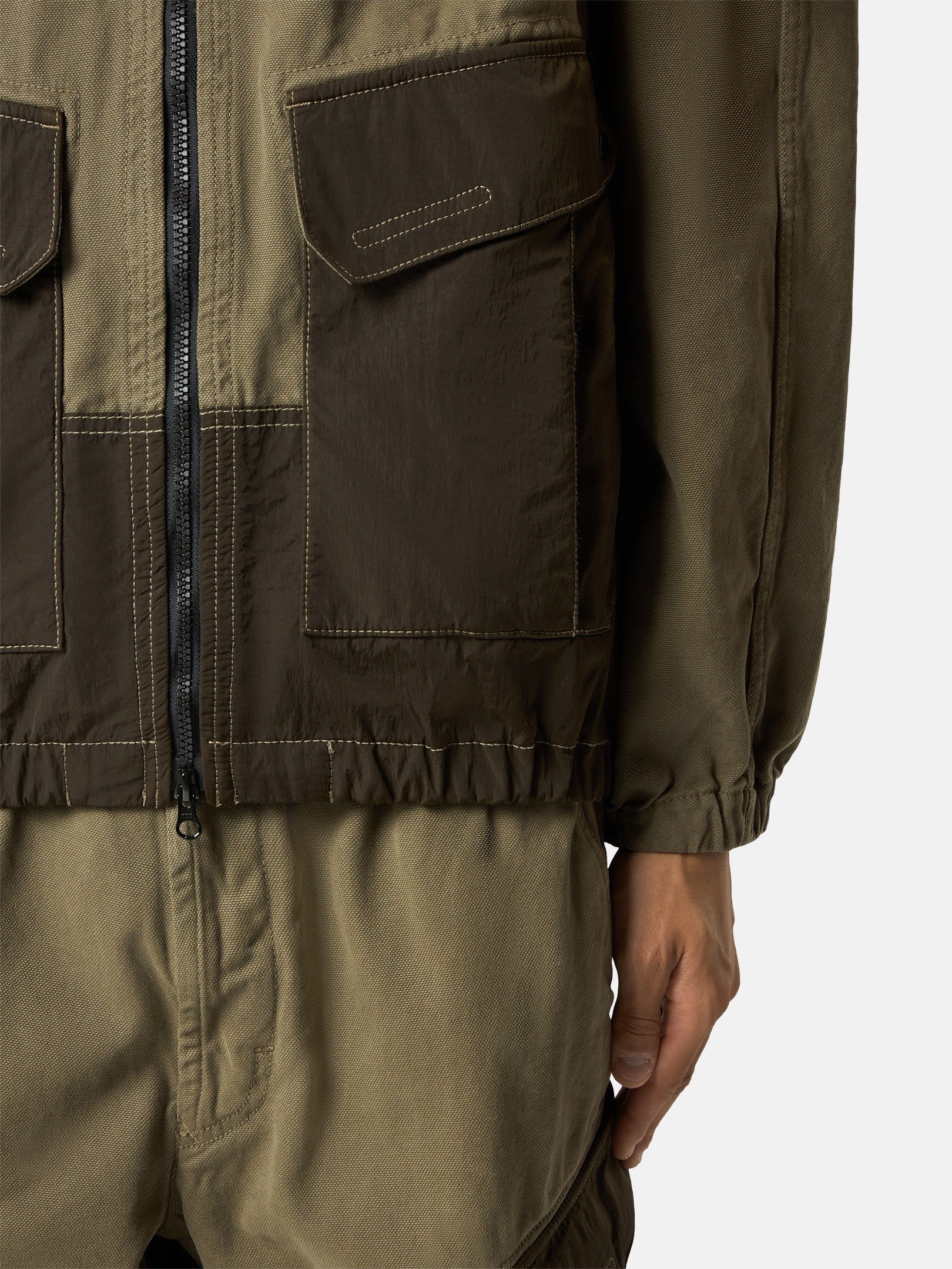Stone Island Comfort-Fit Zip-Up Overshirt with Packable Hood 1200039