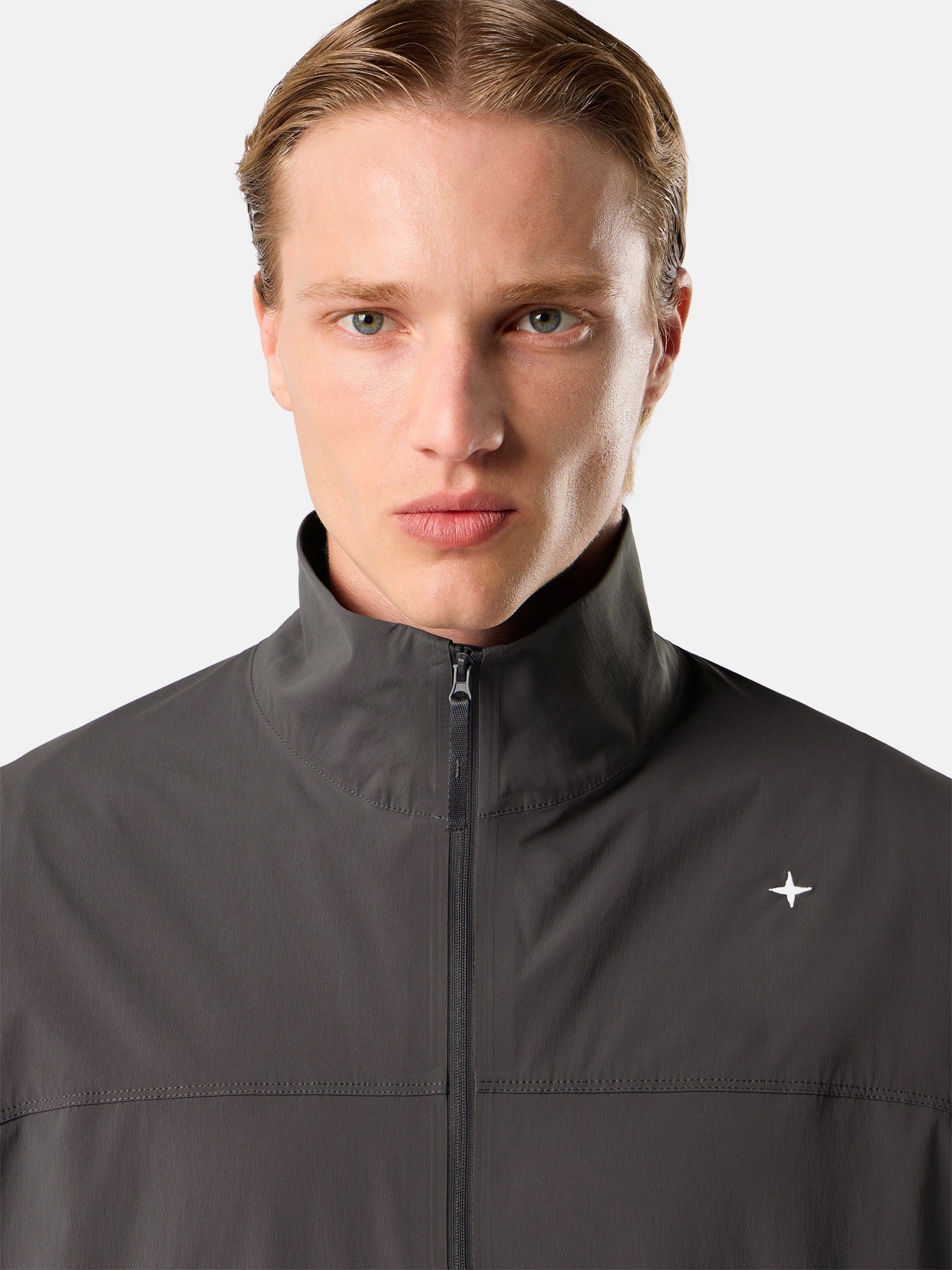 Stone Island Loose-Fit Zip-Up Overshirt with Drawcord Hem 1200040