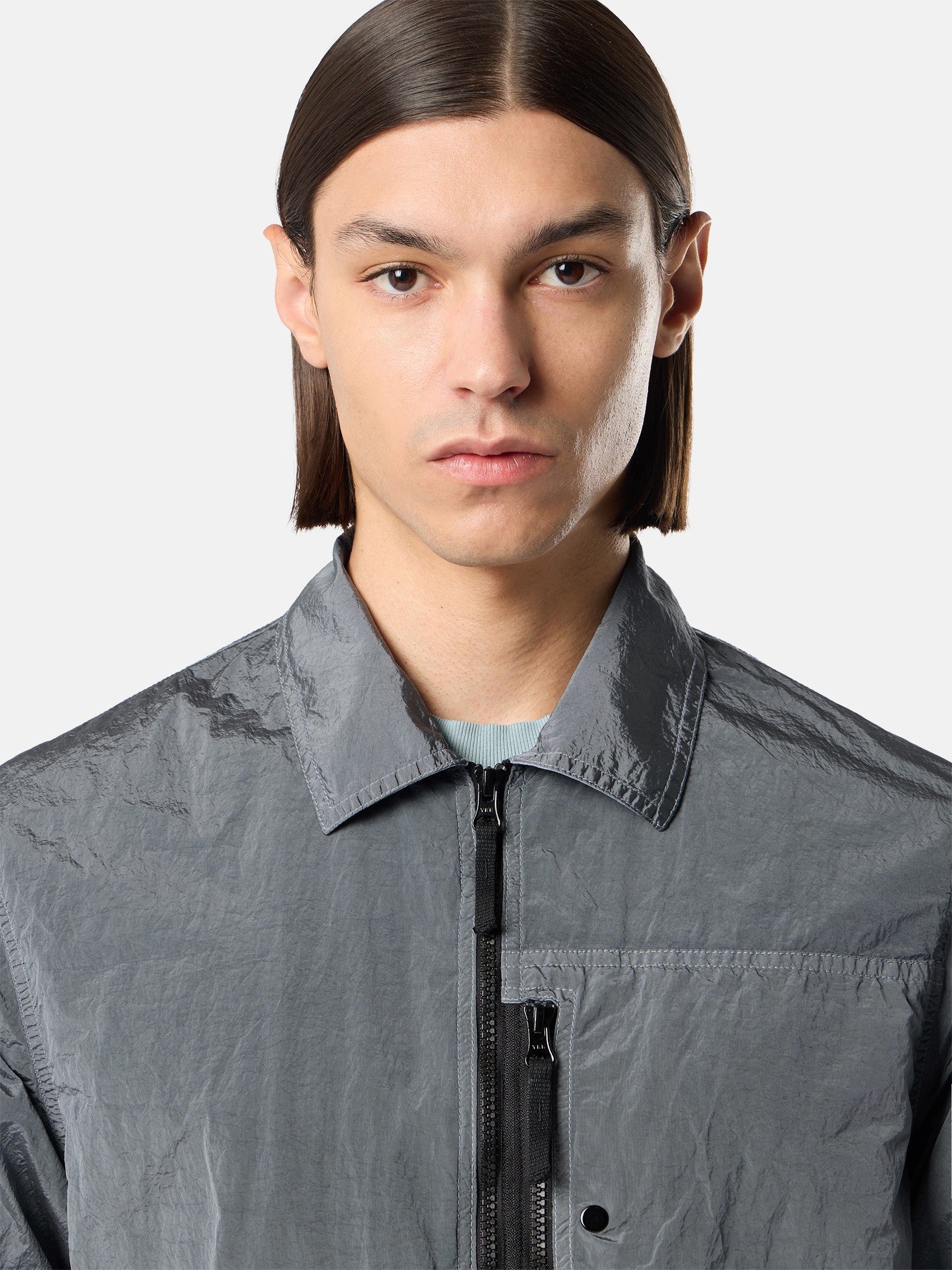 Stone Island Regular-Fit Zip-Up Overshirt with Chest Pocket 1200041