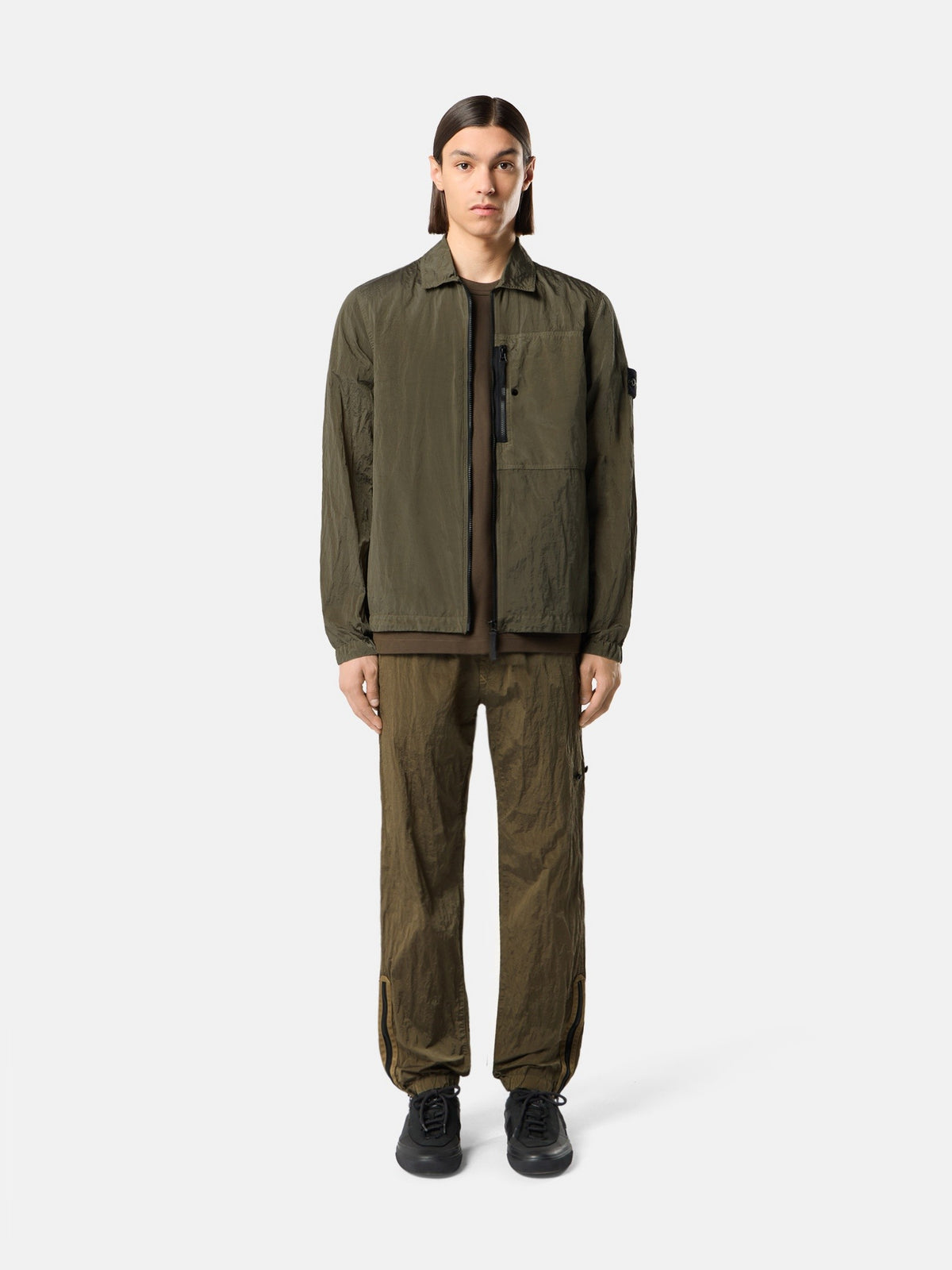 Stone Island Regular-Fit Zip-Up Overshirt with Chest Pocket 1200041