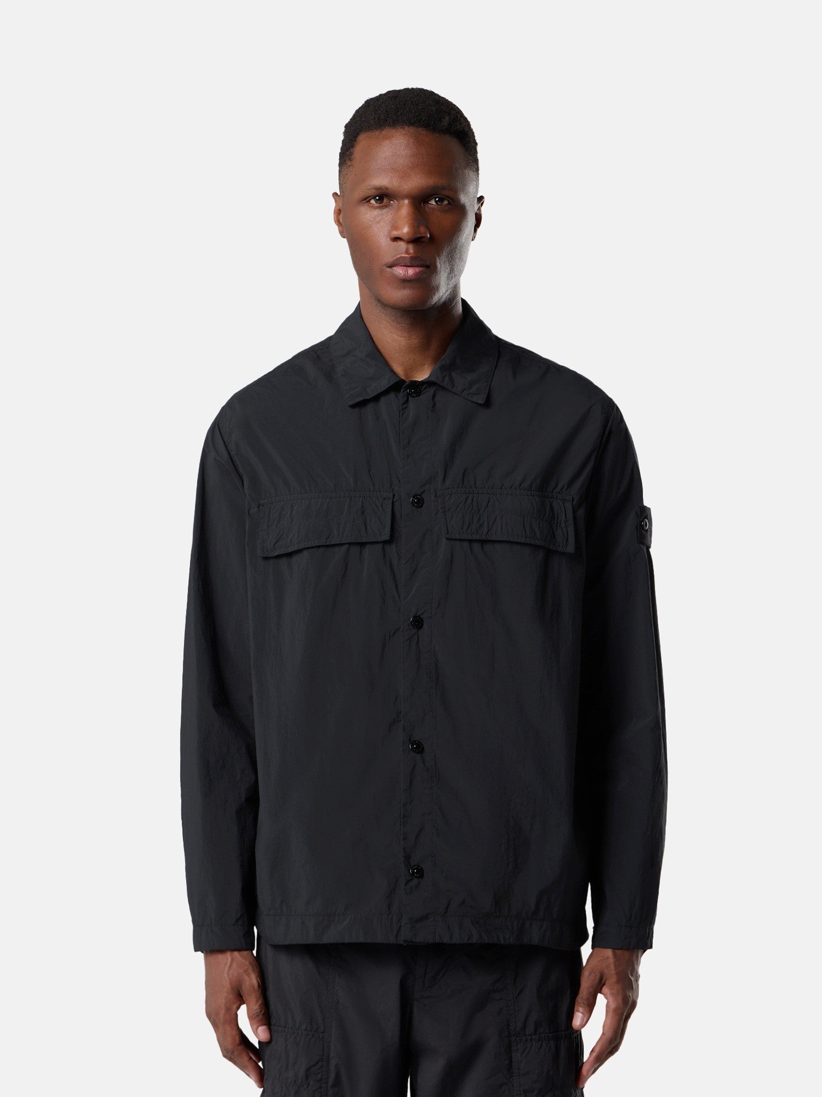 Stone Island Comfort-Fit Snap-Front Overshirt with Chest Pockets 1200044