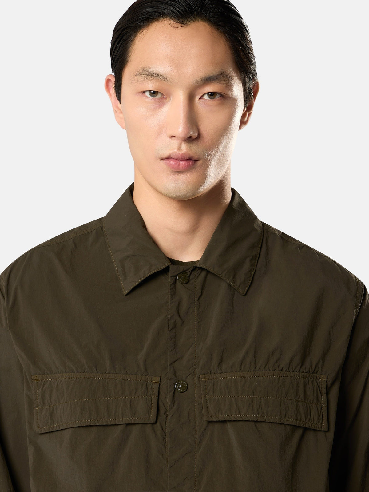 Stone Island Comfort-Fit Snap-Front Overshirt with Chest Pockets 1200044