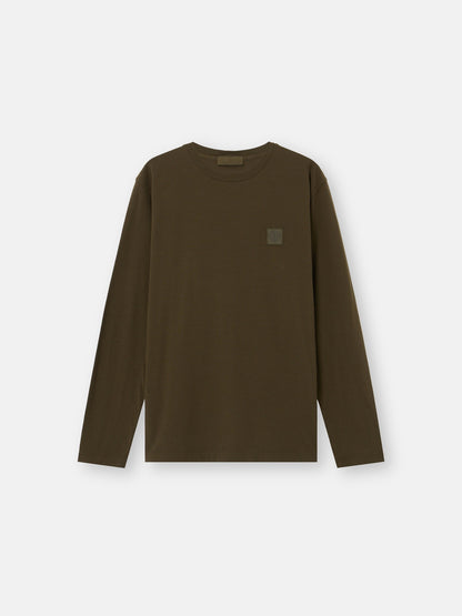 Stone Island Slim-Fit Long-Sleeve T-Shirt with Tonal Compass Logo Patch 2100036