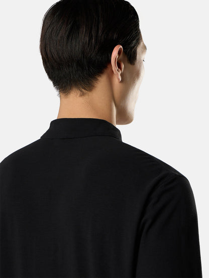 Stone Island Slim-Fit Long-Sleeve Polo Shirt with Tonal Compass Patch 2200005