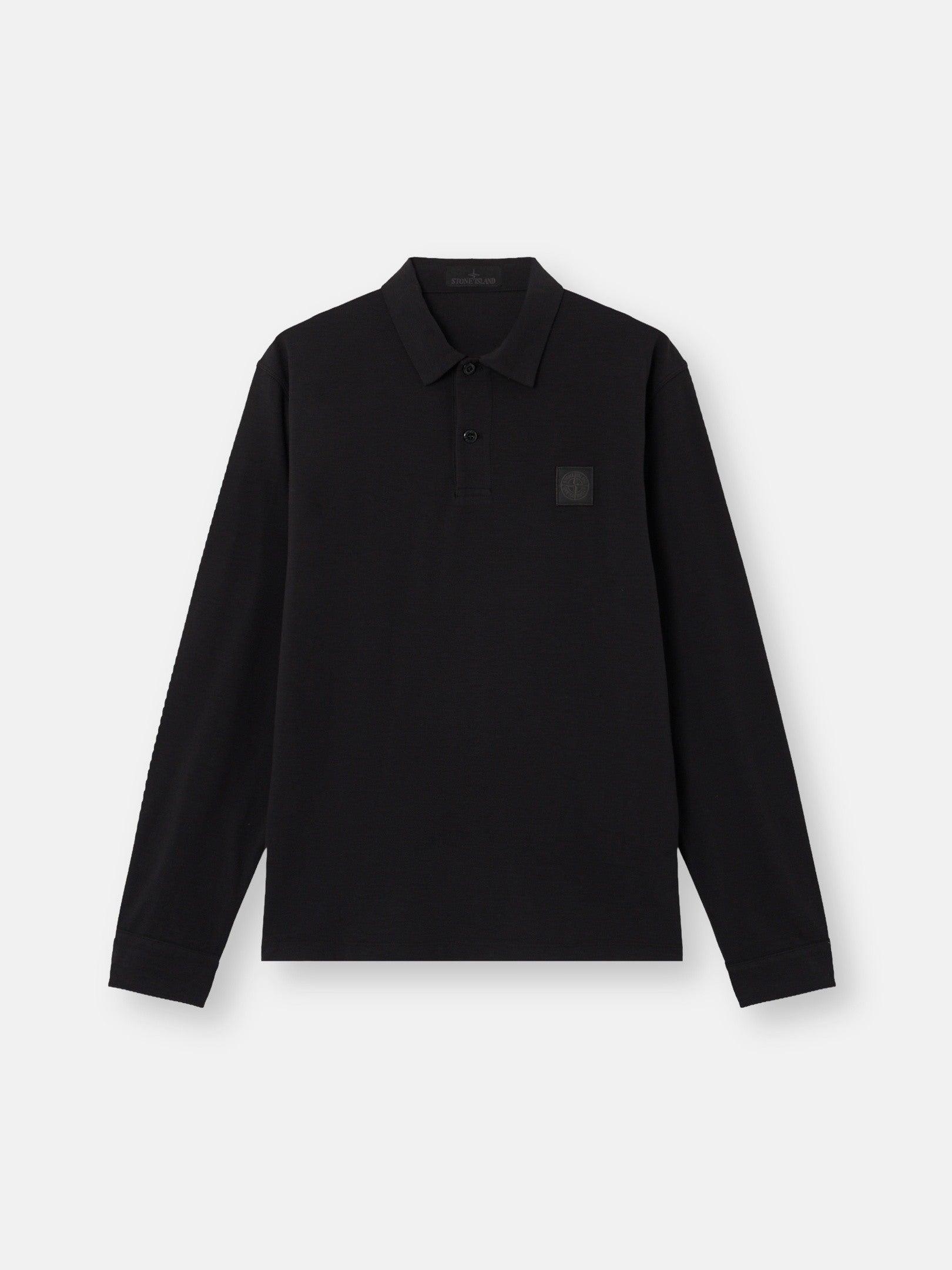 Stone Island Slim-Fit Long-Sleeve Polo Shirt with Tonal Compass Patch 2200005