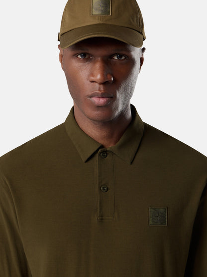 Stone Island Slim-Fit Long-Sleeve Polo Shirt with Tonal Compass Patch 2200005