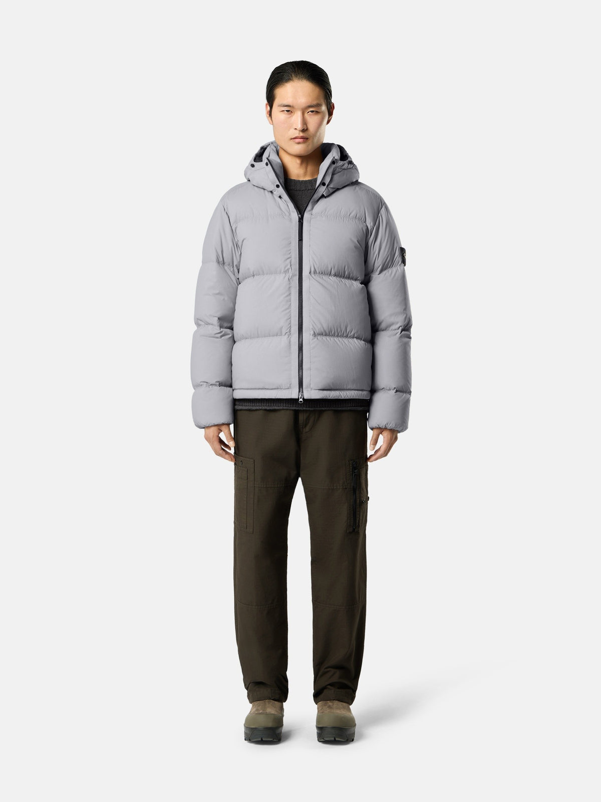 Stone Island Tear-Resistant Down Jacket with Detachable Hood 4100013
