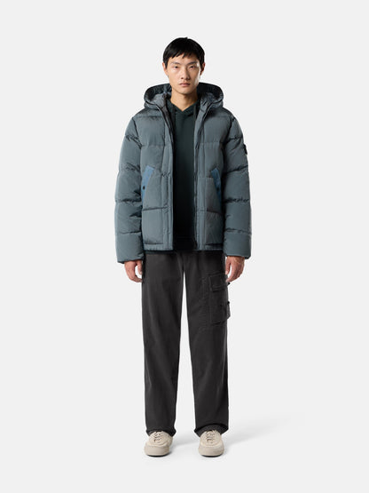 Stone Island Hooded Down Jacket with Drawcord Hem 4100019