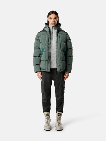 Stone Island Hooded Down Jacket with Drawcord Hem 4100019