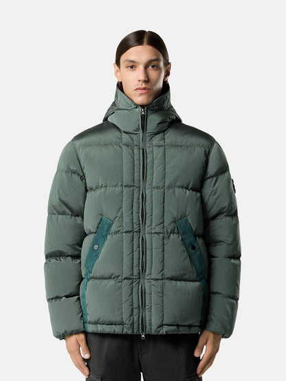 Stone Island Hooded Down Jacket with Drawcord Hem 4100019