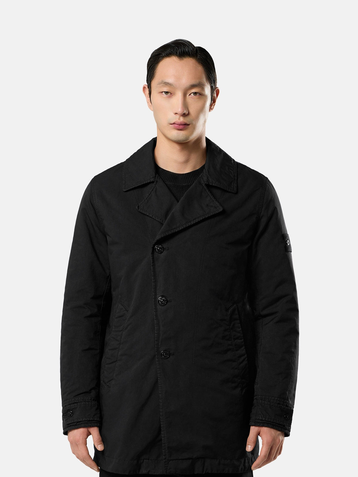 Stone Island Padded Peacoat With Anti-Drop 4100027