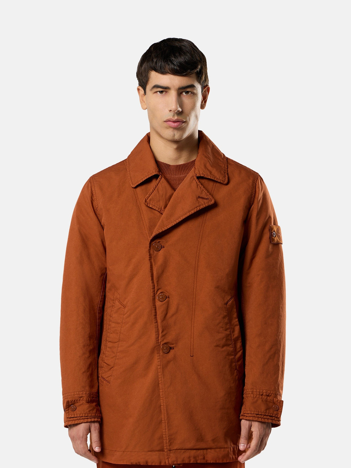 Stone Island Padded Peacoat With Anti-Drop 4100027