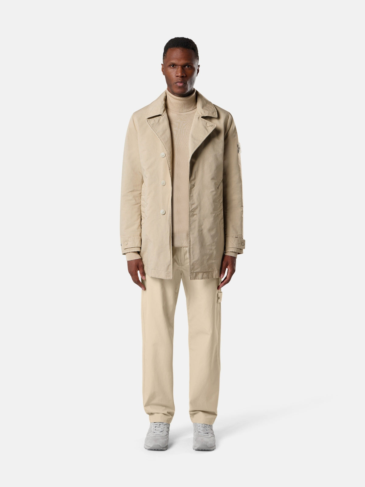 Stone Island Padded Peacoat With Anti-Drop 4100027