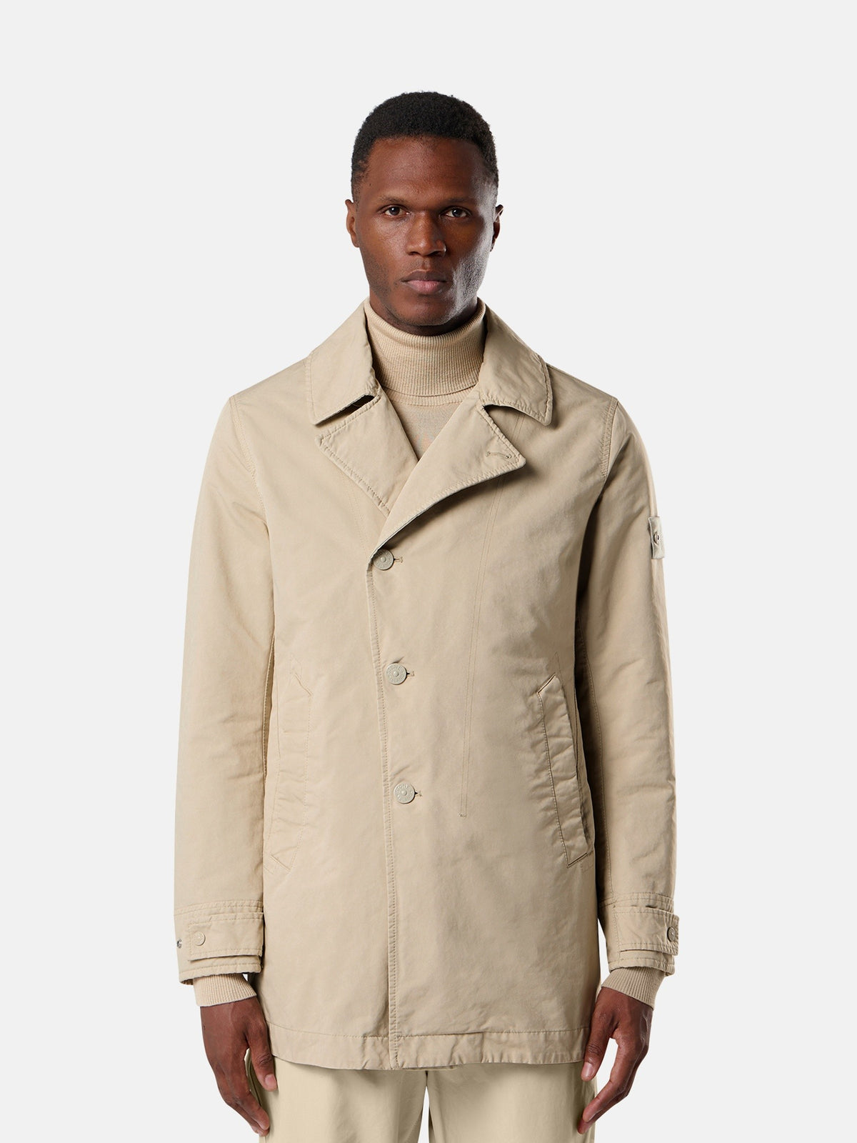 Stone Island Padded Peacoat With Anti-Drop 4100027
