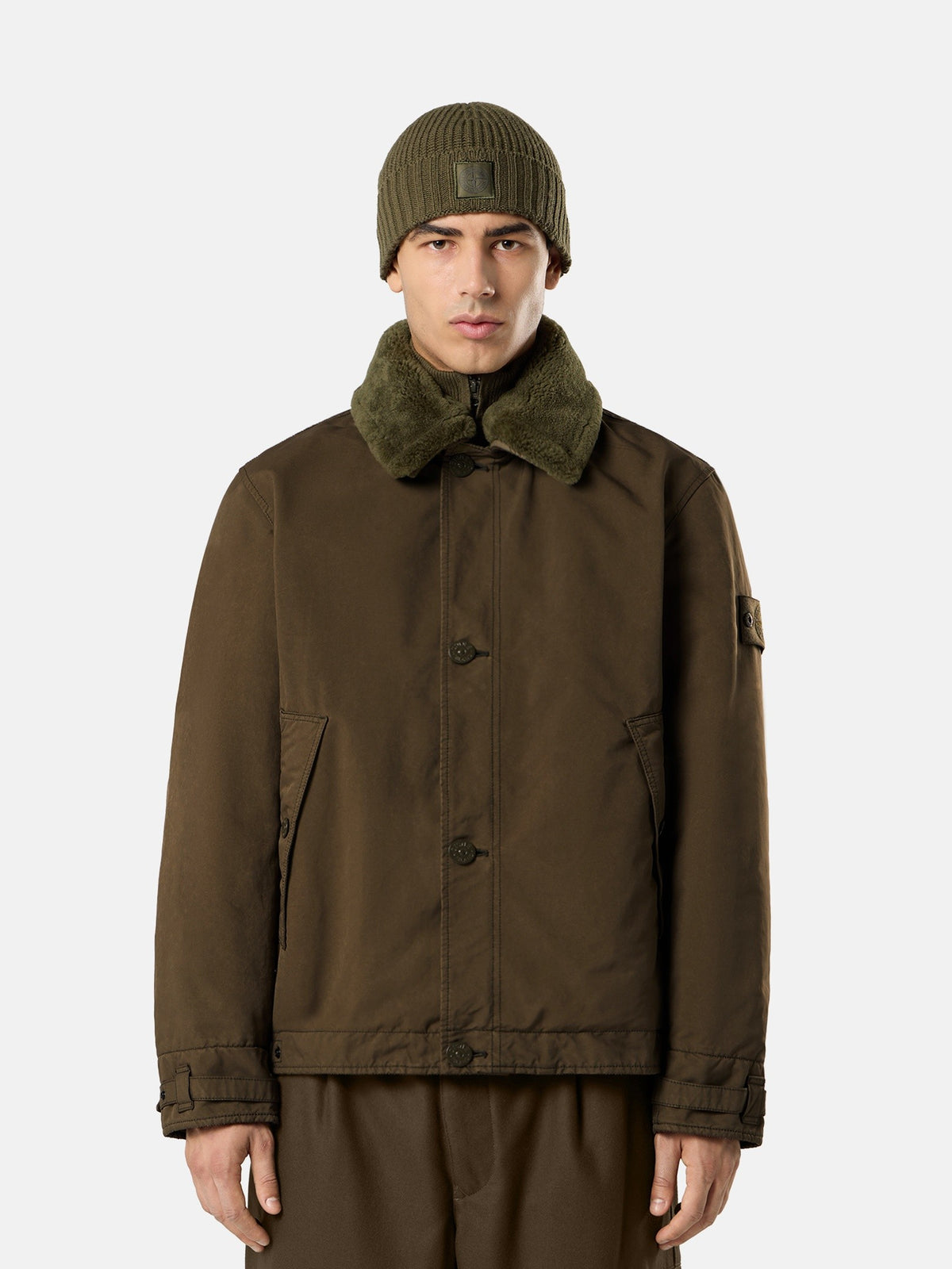 Stone Island Padded Coach Jacket With Detachable Collar And Anti-Drop 4100028