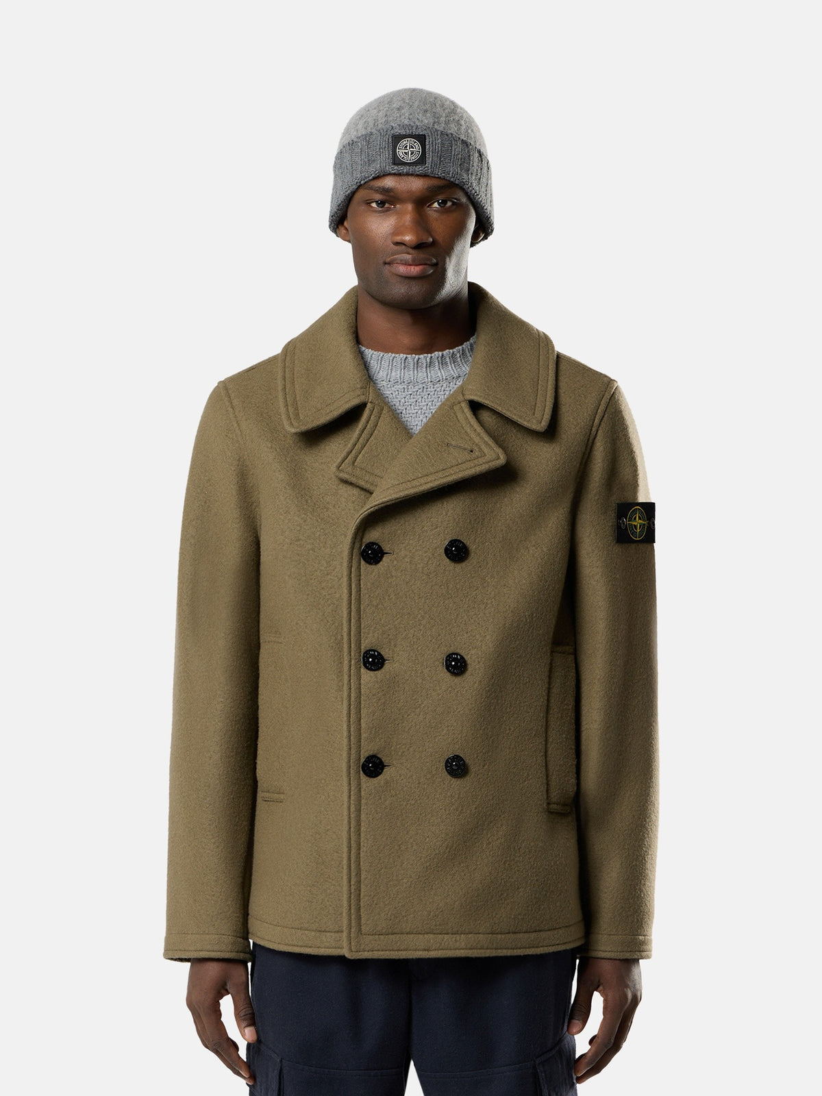 Stone Island Peacoat With Double-Breasted Closure 4100040