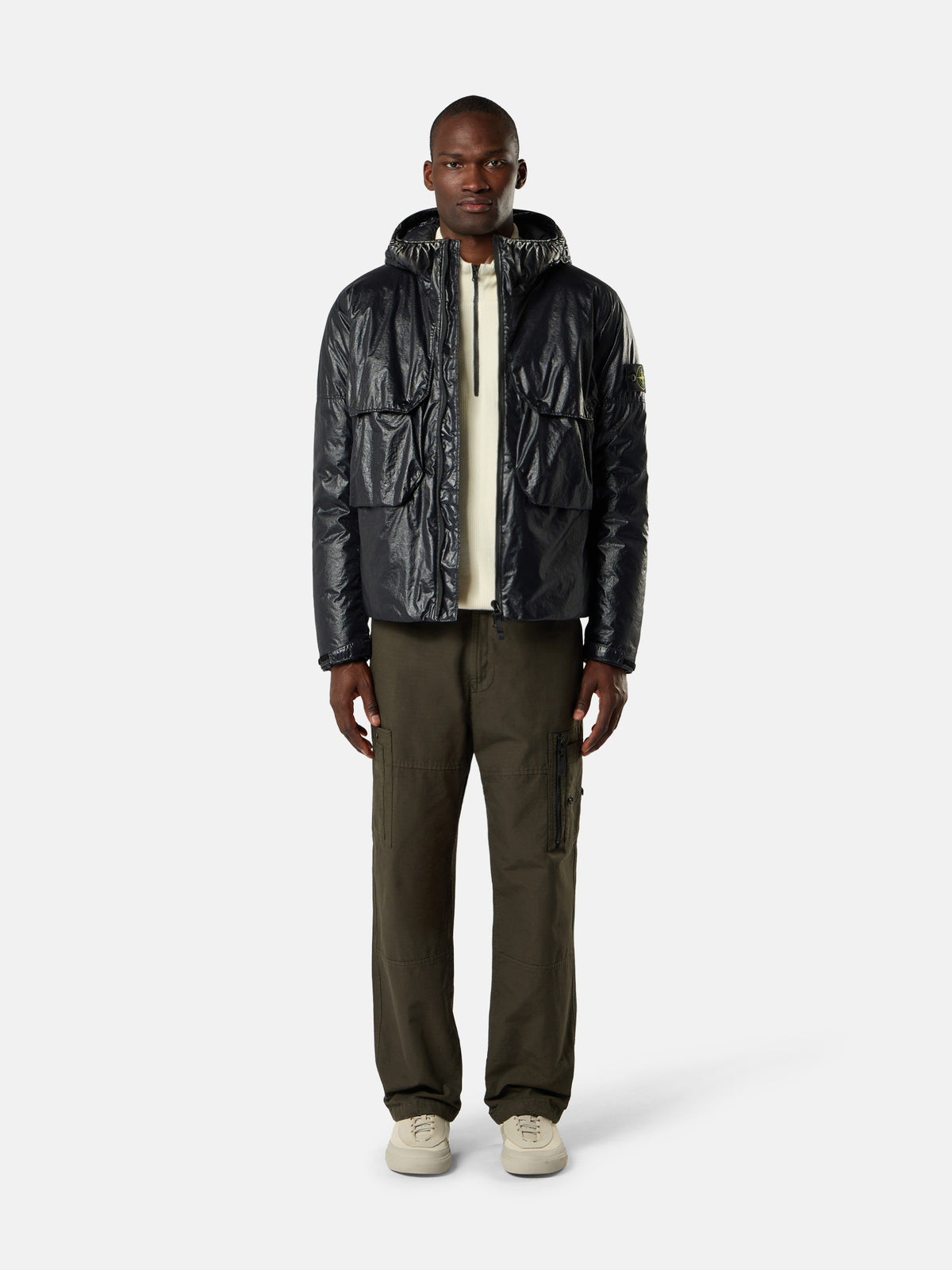 Stone Island Hooded Down Jacket with Water-Resistant Membrane 4100056