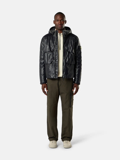 Stone Island Hooded Down Jacket with Water-Resistant Membrane 4100056