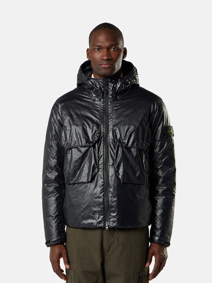 Stone Island Hooded Down Jacket with Water-Resistant Membrane 4100056
